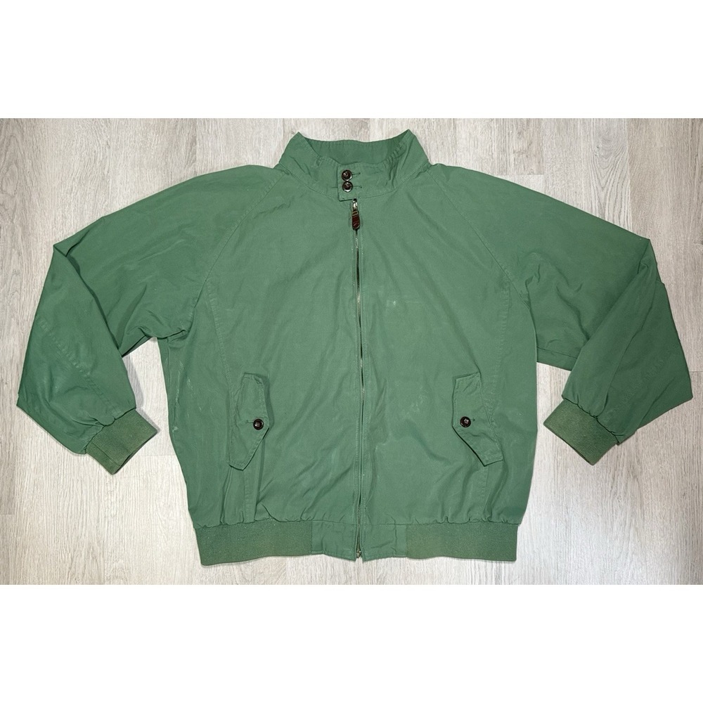 Vintage Orvis Harrington Jacket Men's XL Green With Tartan Plaid Lining Full Zip